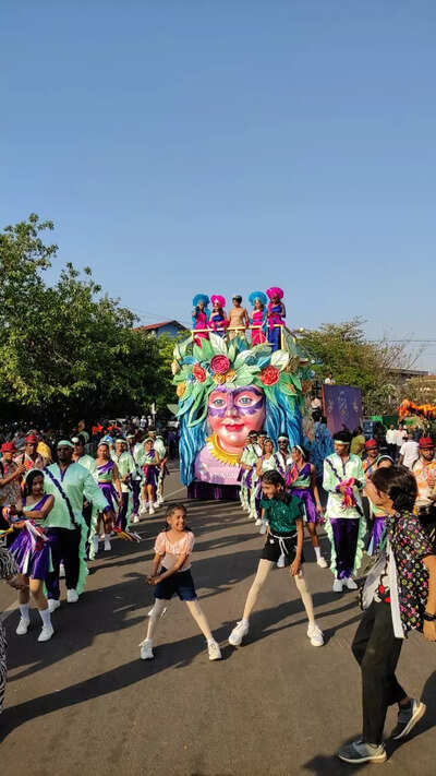 Revellers enjoy the first Carnival at Porvorim