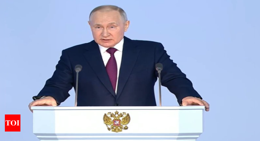 Ukraine war: Russian President Vladimir Putin rails against West in state-of-the-nation address – Times of India