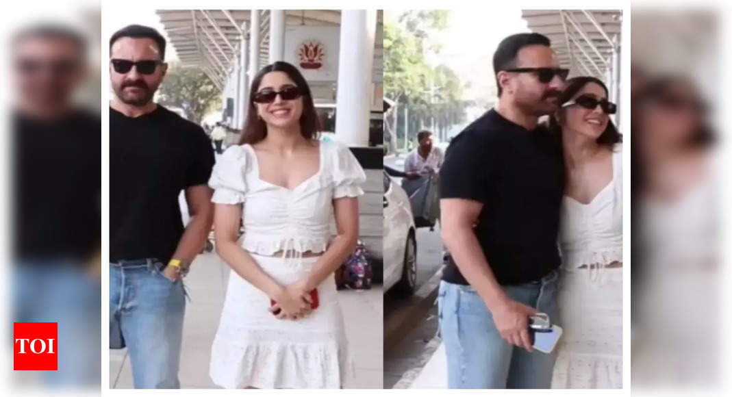 Watch video: Saif Ali Khan and Sharvari Wagh reunite at the airport ...