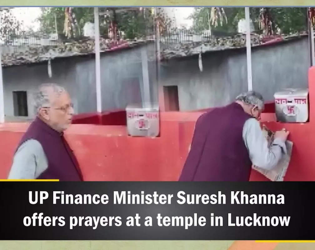 
UP Finance Minister Suresh Khanna offers prayers at a temple in Lucknow
