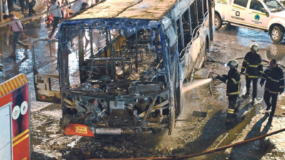 Third fire in 2 months: 400 BEST CNG buses off roads