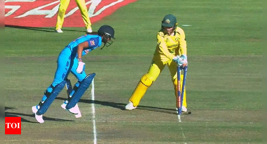 Watch: Harmanpreet Kaur’s bizarre run out during chase against Australia | Cricket News – Times of India