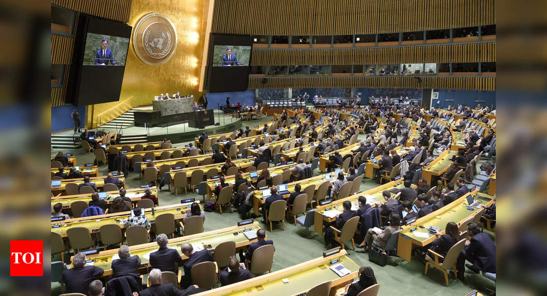 UN General Assembly adopts resolution on need for just, lasting peace in Ukraine; India abstains | India News – Times of India