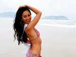 Miss Universe contestants on beach