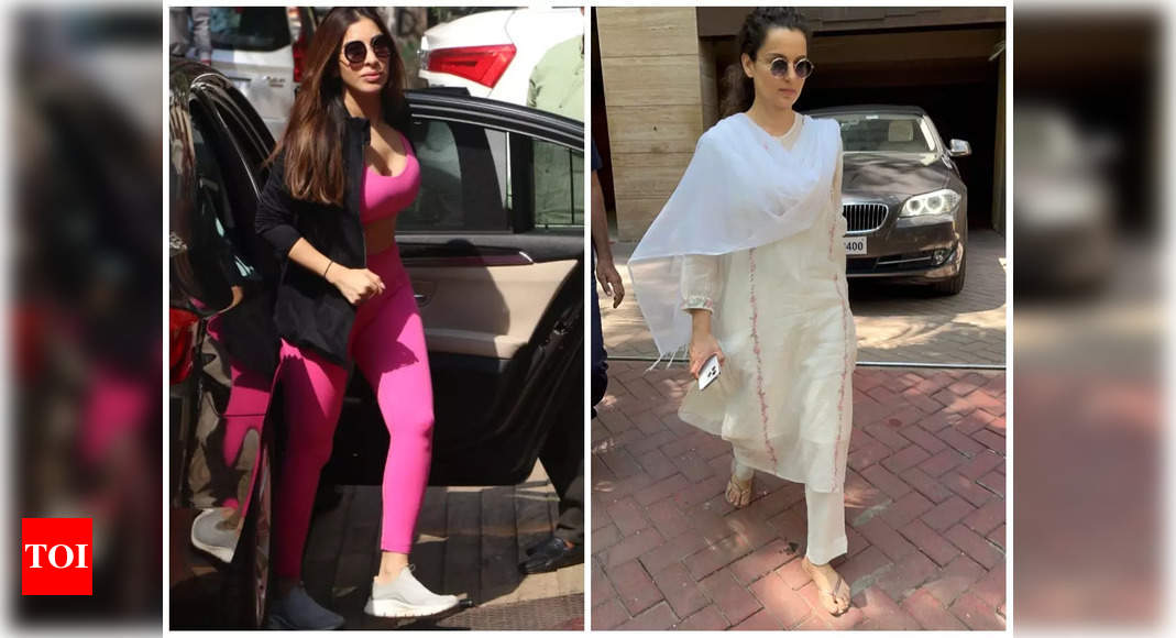 Sophie Choudry asks Kangana Ranaut’s bodyguard to step outside her apartment building, WATCH video – Times of India
