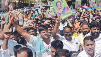 Karnataka: Bhavani Revanna's supporters hit streets for ticket