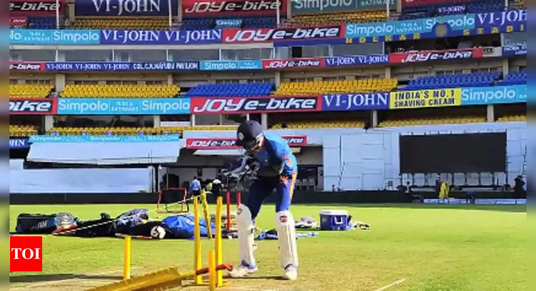 Watch: Wicket-keeper KS Bharat prepares for spinners ahead of third India-Australia Test in Indore | Cricket News – Times of India