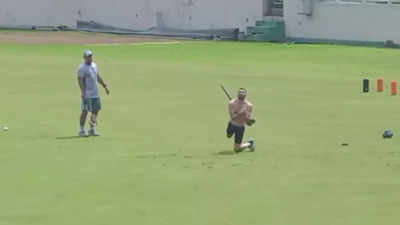 Watch: Mark Wood's bizarre act, takes off his clothes to grab the catch during practice session