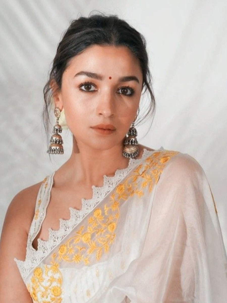 Holi 2023 Alia Bhatt Inspired White Sarees Lehengas Suits For