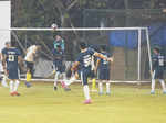 It's Bollywood stars versus Indian Navy team on the football ground