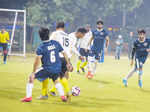 It's Bollywood stars versus Indian Navy team on the football ground