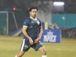 It's Bollywood stars versus Indian Navy team on the football ground