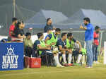 It's Bollywood stars versus Indian Navy team on the football ground