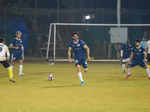 It's Bollywood stars versus Indian Navy team on the football ground