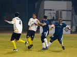 It's Bollywood stars versus Indian Navy team on the football ground