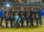 It's Bollywood stars versus Indian Navy team on the football ground