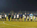 It's Bollywood stars versus Indian Navy team on the football ground