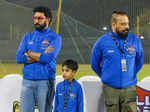 It's Bollywood stars versus Indian Navy team on the football ground