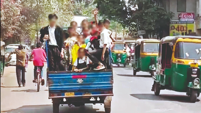 Students Ferried On Goods Carrier, Principal Told To Explain | Vadodara ...