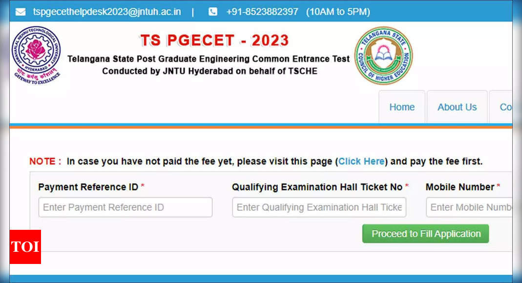TS PGECET 2023 application registration begins, apply on pgecet.tsche.ac.in – Times of India