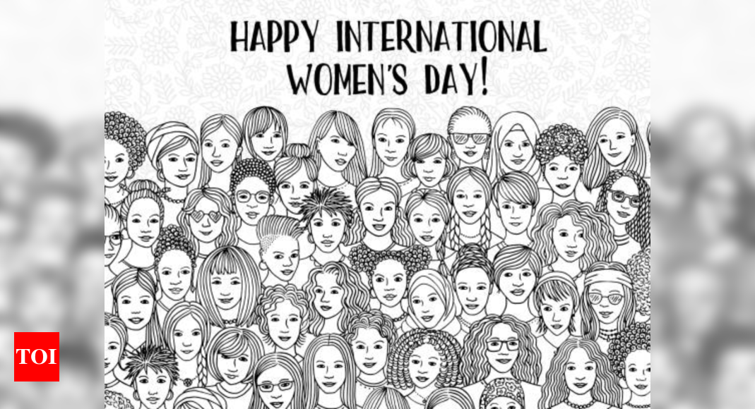 Free Vector | Hand draw sketch international womens day holiday card  background