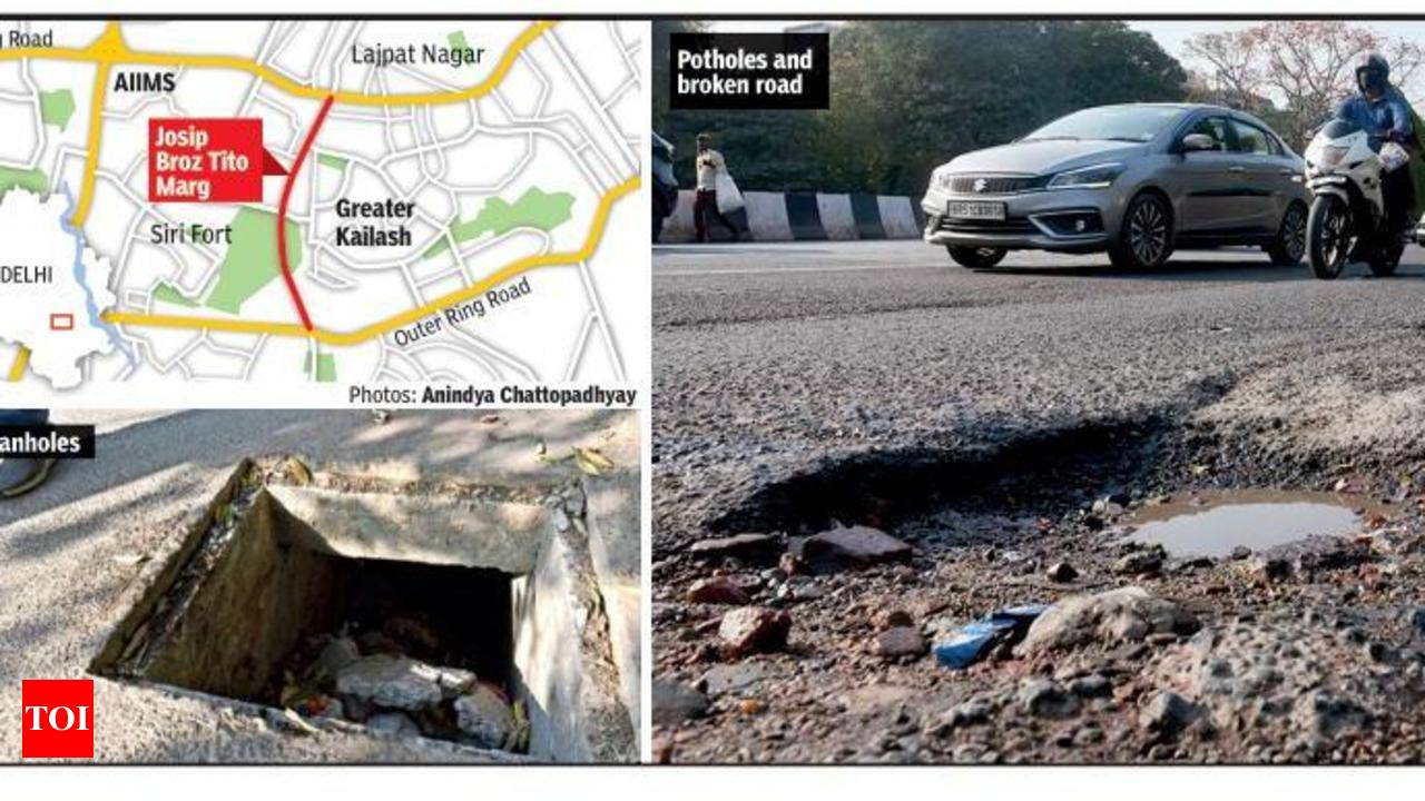 Many bumps on this signal-free stretch in Delhi | Delhi News - Times of  India