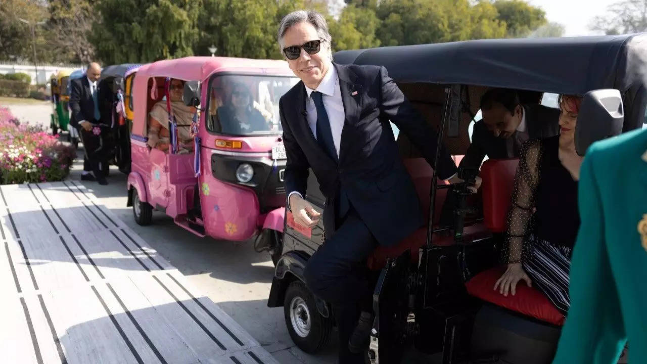 Watch: US Secretary of State Antony Blinken takes a ride in auto