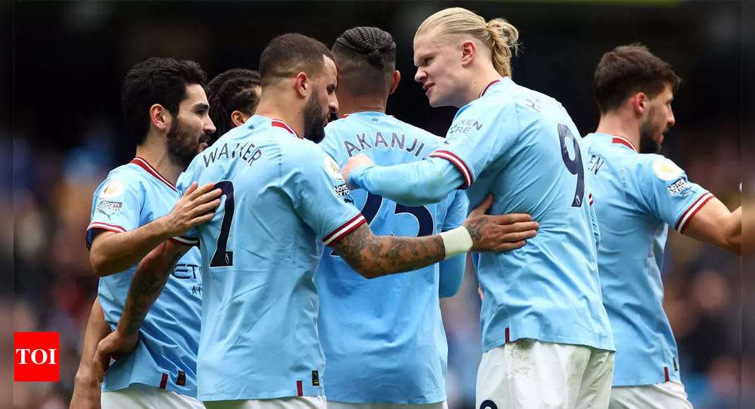 Man City beat Newcastle 2-0 to keep in touch with title-rivals Arsenal | Football News – Times of India