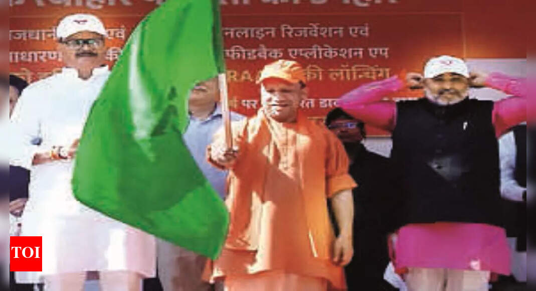 CM Yogi Adityanath flags off Rajdhani bus, to link Lucknow with ...