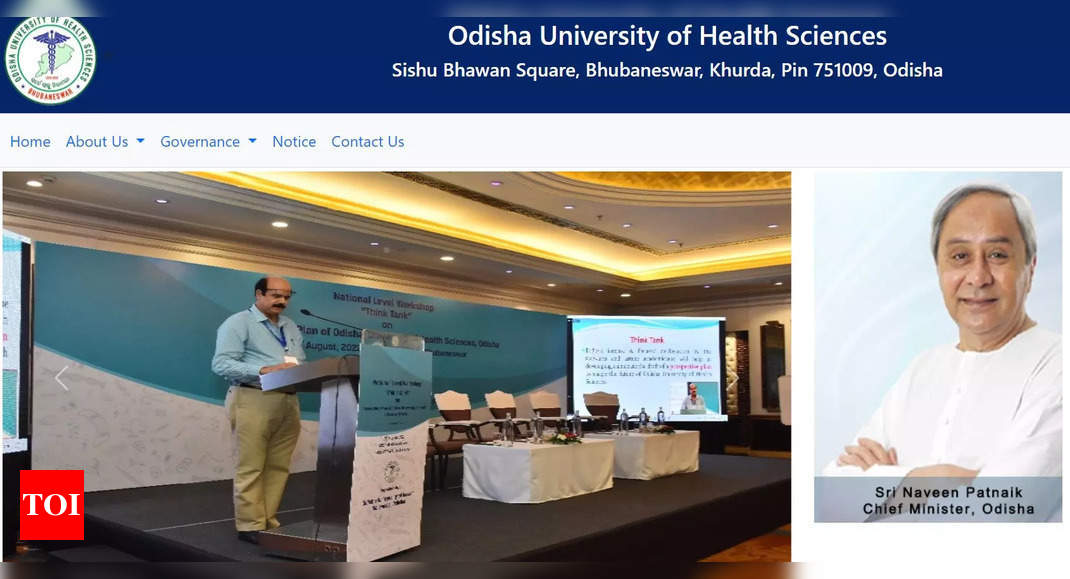 Odisha University of Health Sciences starts functioning from today – Times of India