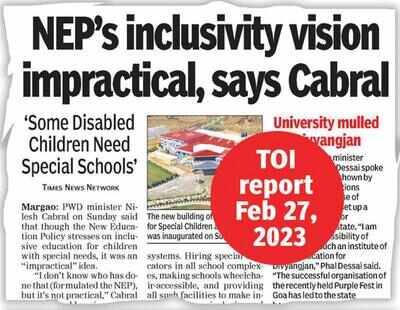 Goa pioneered inclusive edu, say activists rebuking Cabral’s ‘impractical’ remark