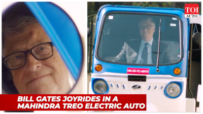 Watch Bill Gates riding the Mahindra Treo electric 3-wheeler: Why he did it