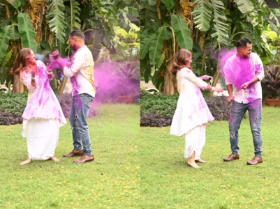 Devoleena celebrates Holi with Shanawaz