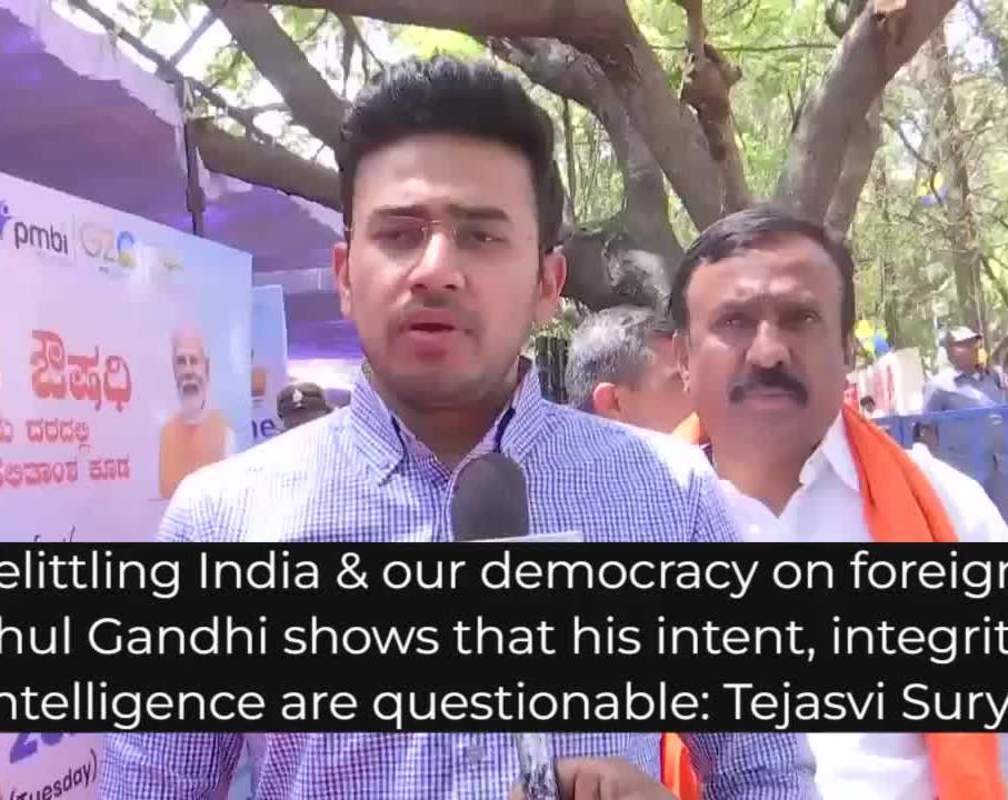 
By belittling India, Rahul Gandhi shows that his intent & intelligence are questionable: Tejasvi Surya
