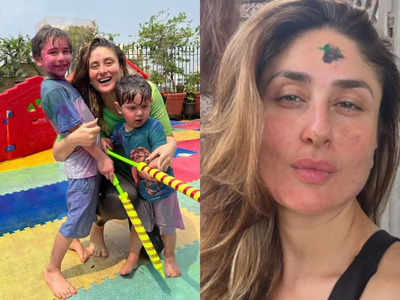 Kareena Kapoor, Taimur and Jeh soak in the colours of Holi, miss Saif ...