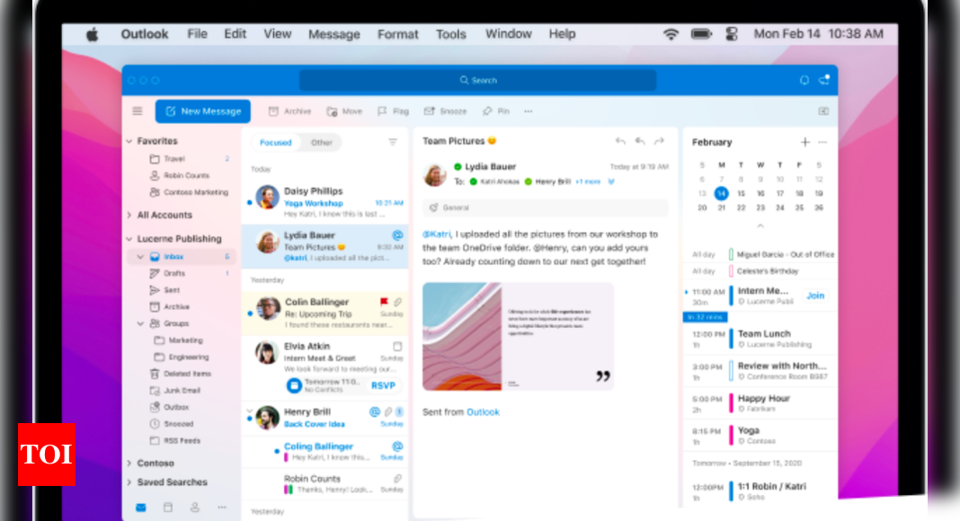 Outlook: Microsoft’s redesigned Outlook for Mac app now free to use – Times of India