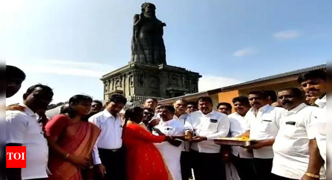 कन्याकुमारी में तिरुवल्लुवर की मूर्ति पर्यटकों के लिए फिर से खुल गई |  चेन्नई समाचार – टाइम्स ऑफ इंडिया