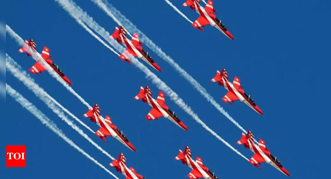 Air Force's Surya Kiran aerobatic team enthrals spectators in Bhisiana ...