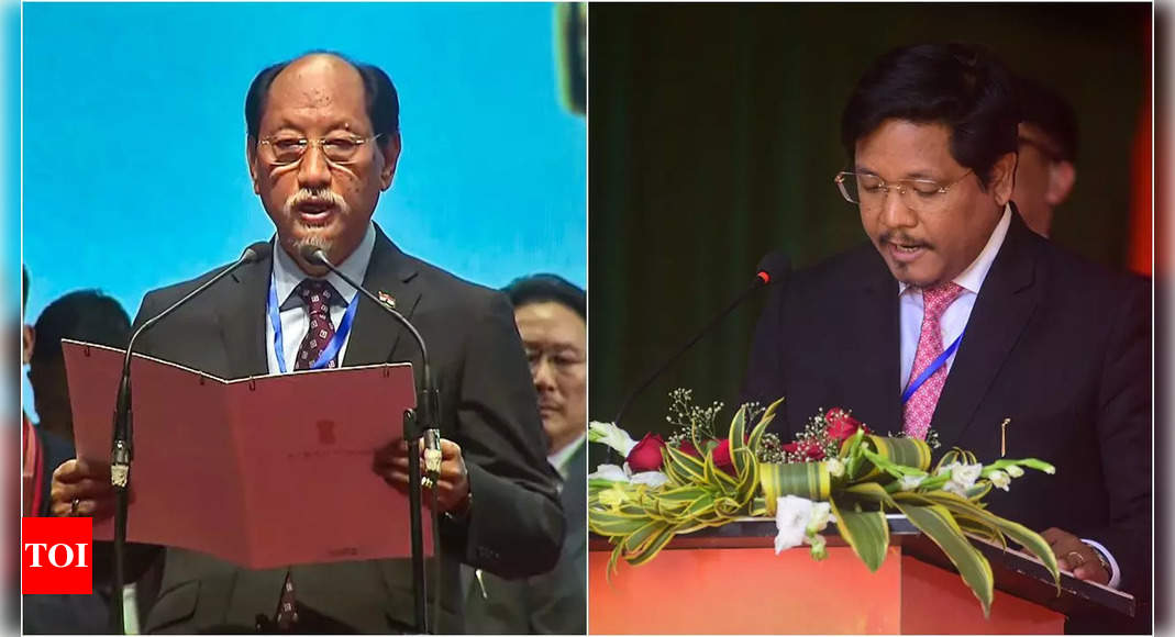 Sangma: Nagaland 및 Meghalaya CM: Team Rio 및 Squad Sangma, 임기 연장 선서 |  인도 뉴스