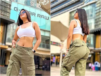Prachi Singh looks stunning as she shows her toned abs in a stylish outfit