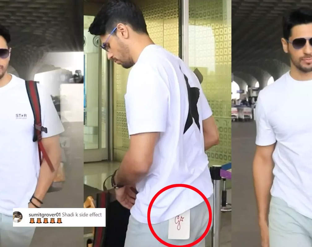 
'Shaadi k side effect': Sidharth Malhotra forgets to remove tag from his trousers; netizens say, 'Kiara has taken most of his time'
