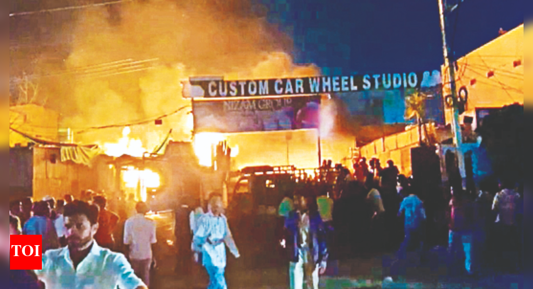 Attapur Massive Fire At Timber Depot In Attapur, No Casualties