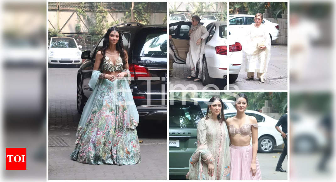 Alanna Panday twins in green with beau Ivor Mccray for Mehendi; Salma Khan, Helen, Ananya Panday and others attend the wedding festivity – Times of India