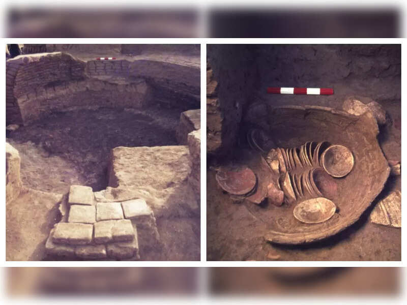 This 5000 year old restaurant had an oven, benches, beer pitchers and fancy bowls
