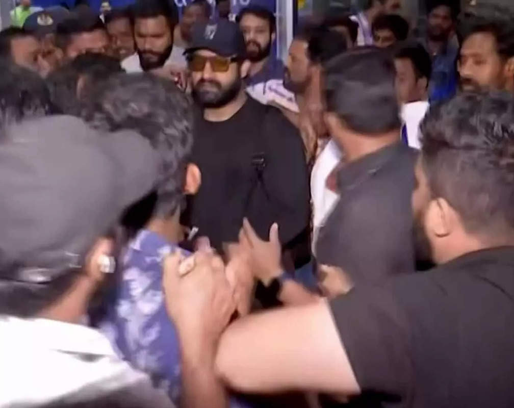 
‘Naatu Naatu’ song actor Jr NTR arrives at Hyderabad, gets mobbed by crowd
