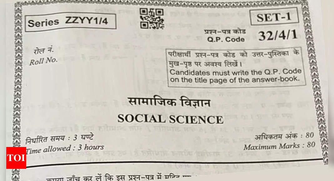CBSE tenth Social Science query paper 2023: Verify and obtain right here