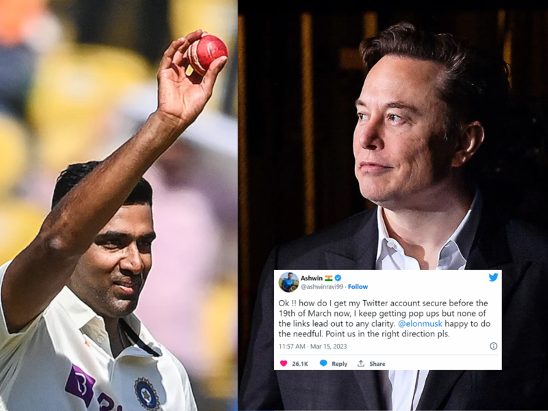 Indian off-spinner R Ashwin writes to Elon Musk about the security of his Twitter account