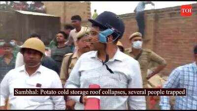 Sambhal: Potato cold storage roof collapses, several people trapped