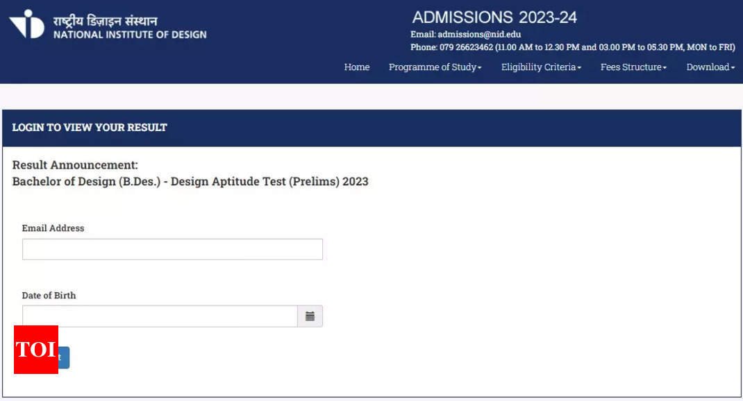 NID DAT 2023 Prelims Consequence declared for B.Des programs on admissions.nid.edu, test right here