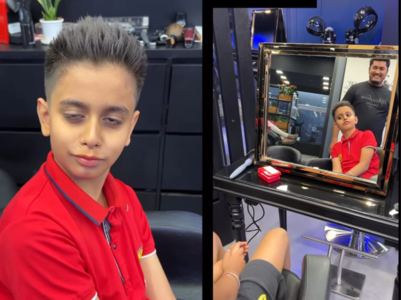 Dalljiet's son Jaydon & Nikhil get their 1st haircut